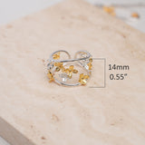 Adjustable osmanthus flower ring size detail
