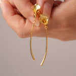 Calla lily drop earrings in silver and gold