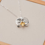 Phalaenopsis orchid pendant necklace in 925 silver