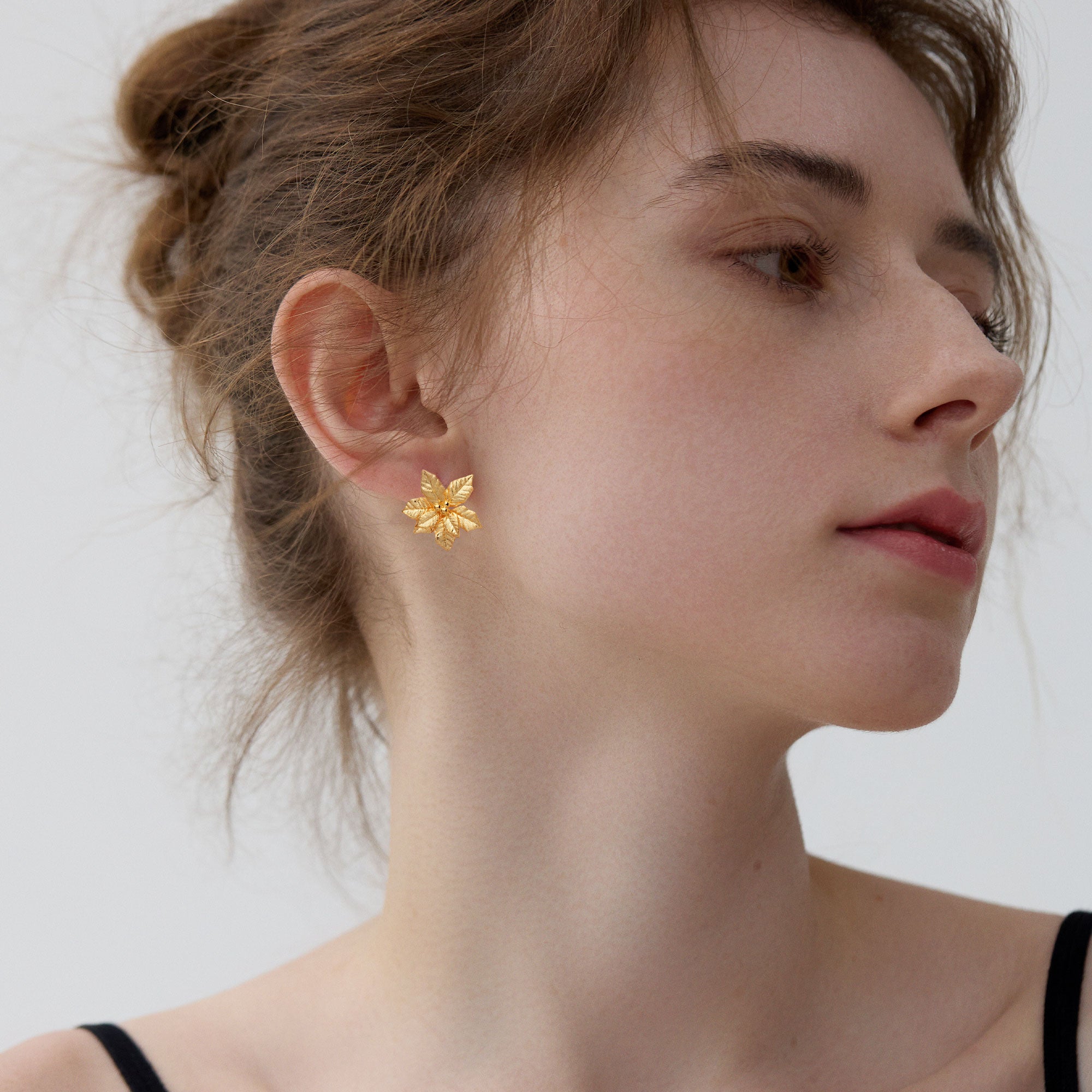 Poinsettia earrings with Christmas symbolism
