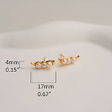 Three peas in a pod pearl stud earrings product view