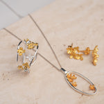 Adjustable silver osmanthus flower ring product view