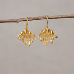 Artisan chrysanthemum gold earrings product view