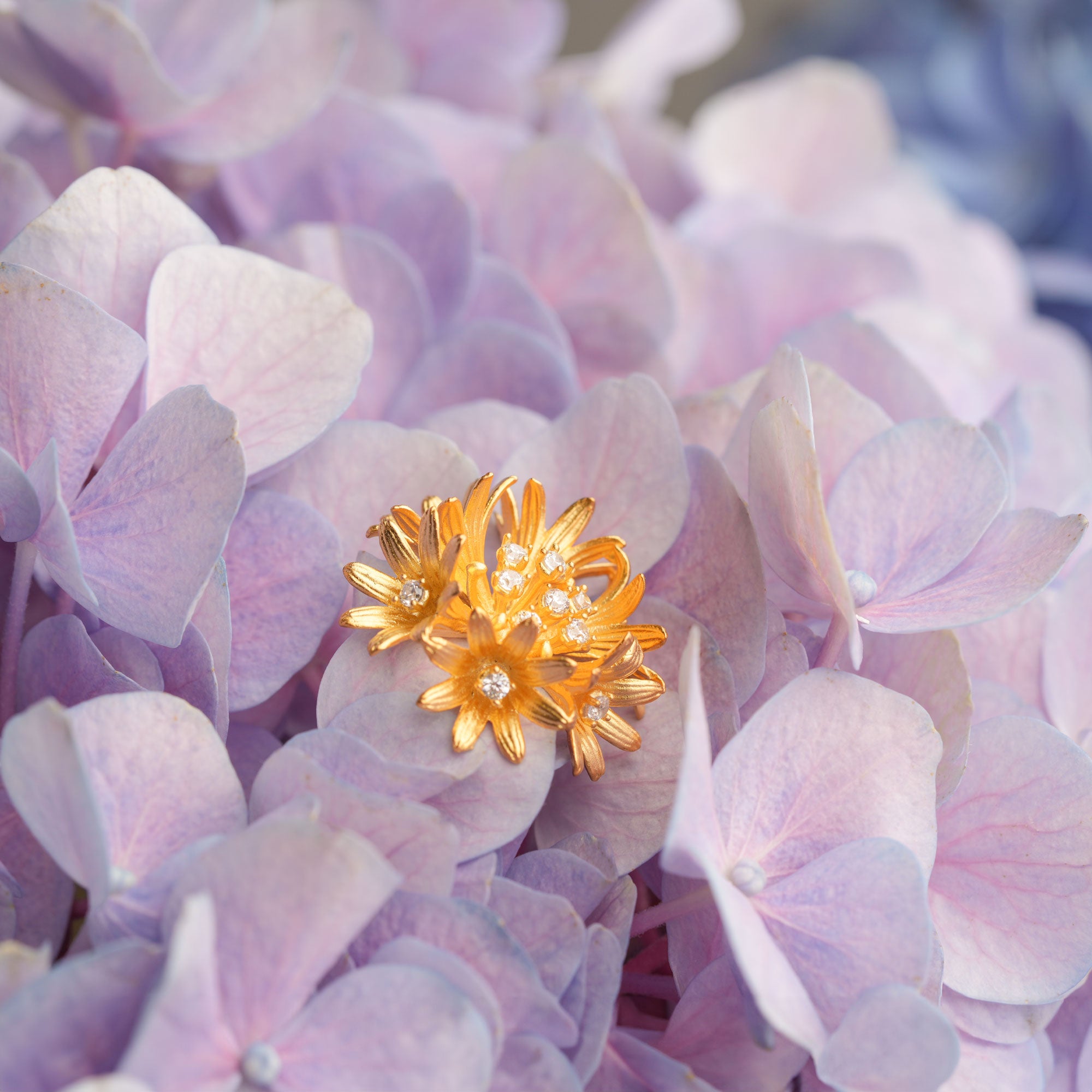 Bridesmaid gift brooch with cornflower details