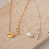 Calla lily pendant necklace close-up