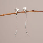 Silver calla lily earrings