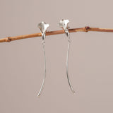 Silver calla lily earrings