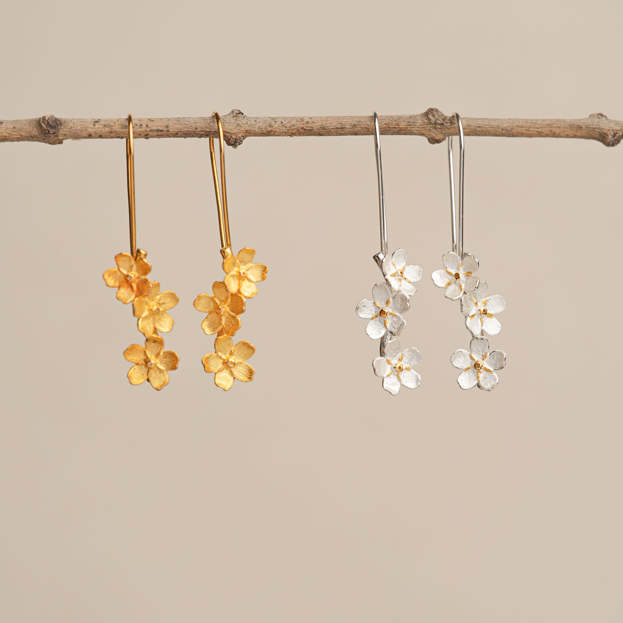Cherry blossom spring flower earrings product view