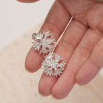 Cornflower bloom earrings with floral stud design