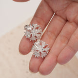 Cornflower bloom earrings with floral stud design