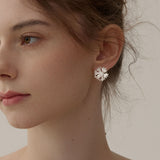 Cornflower bloom stud earrings product view