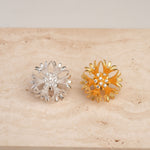 Cornflower brooch in silver and gold