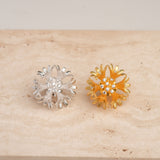 Cornflower brooch in silver and gold