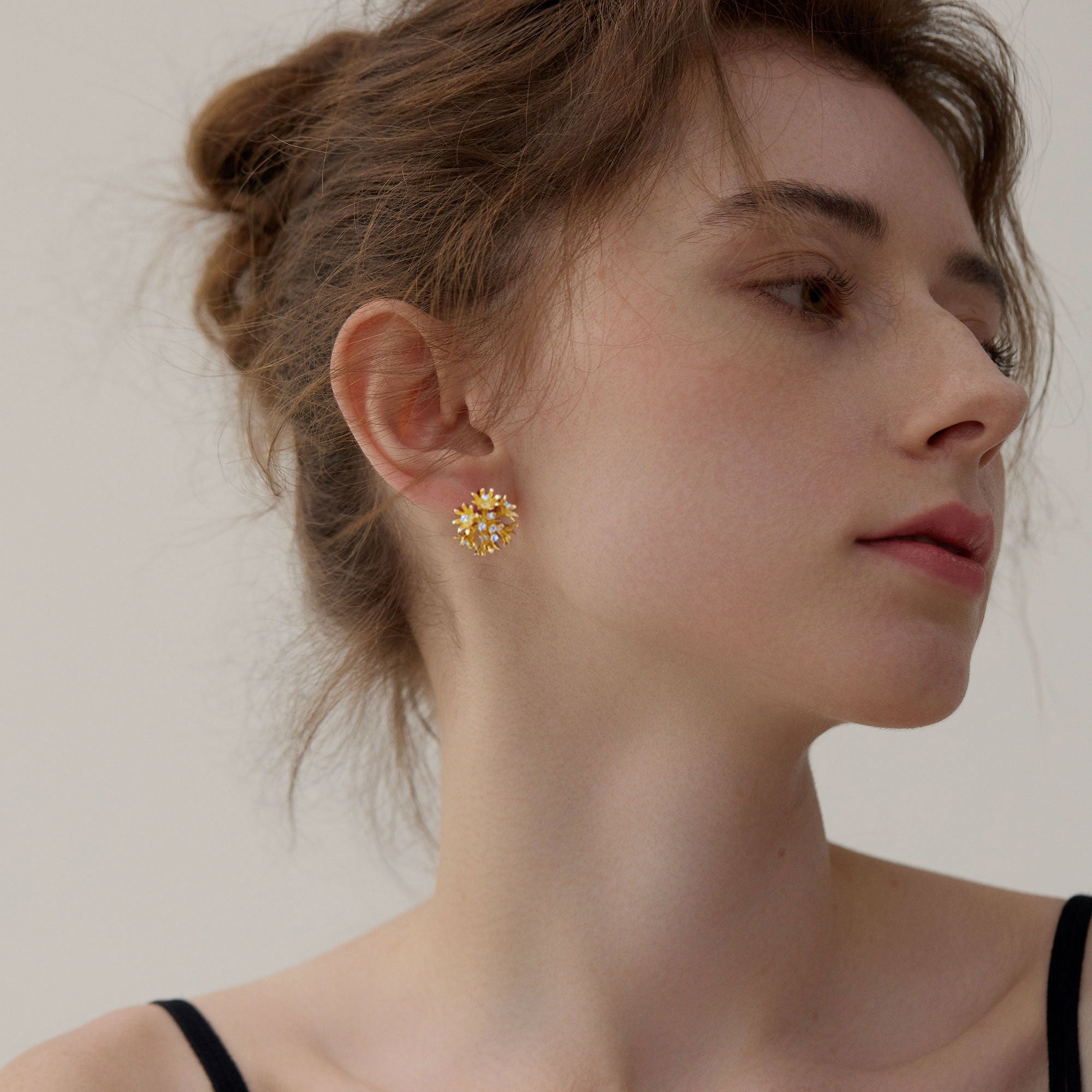 Cornflower earrings with botanical flower shape
