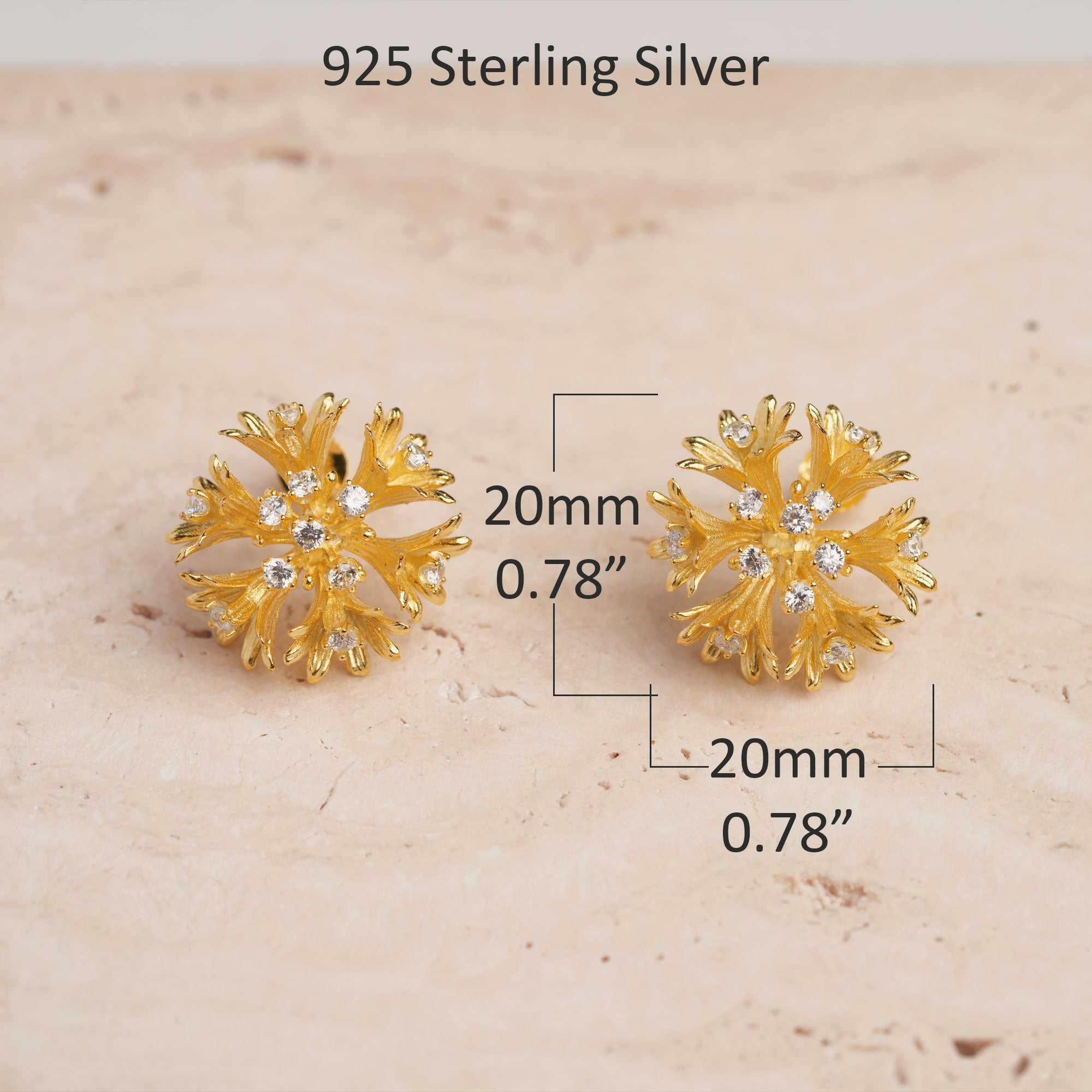 Cornflower floral studs showing petal details
