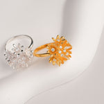 Cornflower ring with botanical petal design
