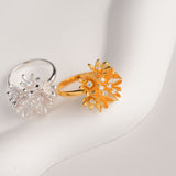 Cornflower ring with botanical petal design