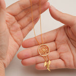 Dreamcatcher necklace with protection symbol design