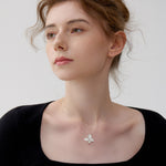 Elegant orchid charm necklace product view