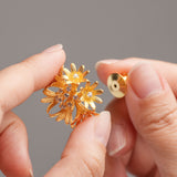 Floral brooch with cornflower design