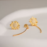 Flower tassel earrings with sunflower inspired design