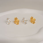Forget-me-not flower stud earrings close-up
