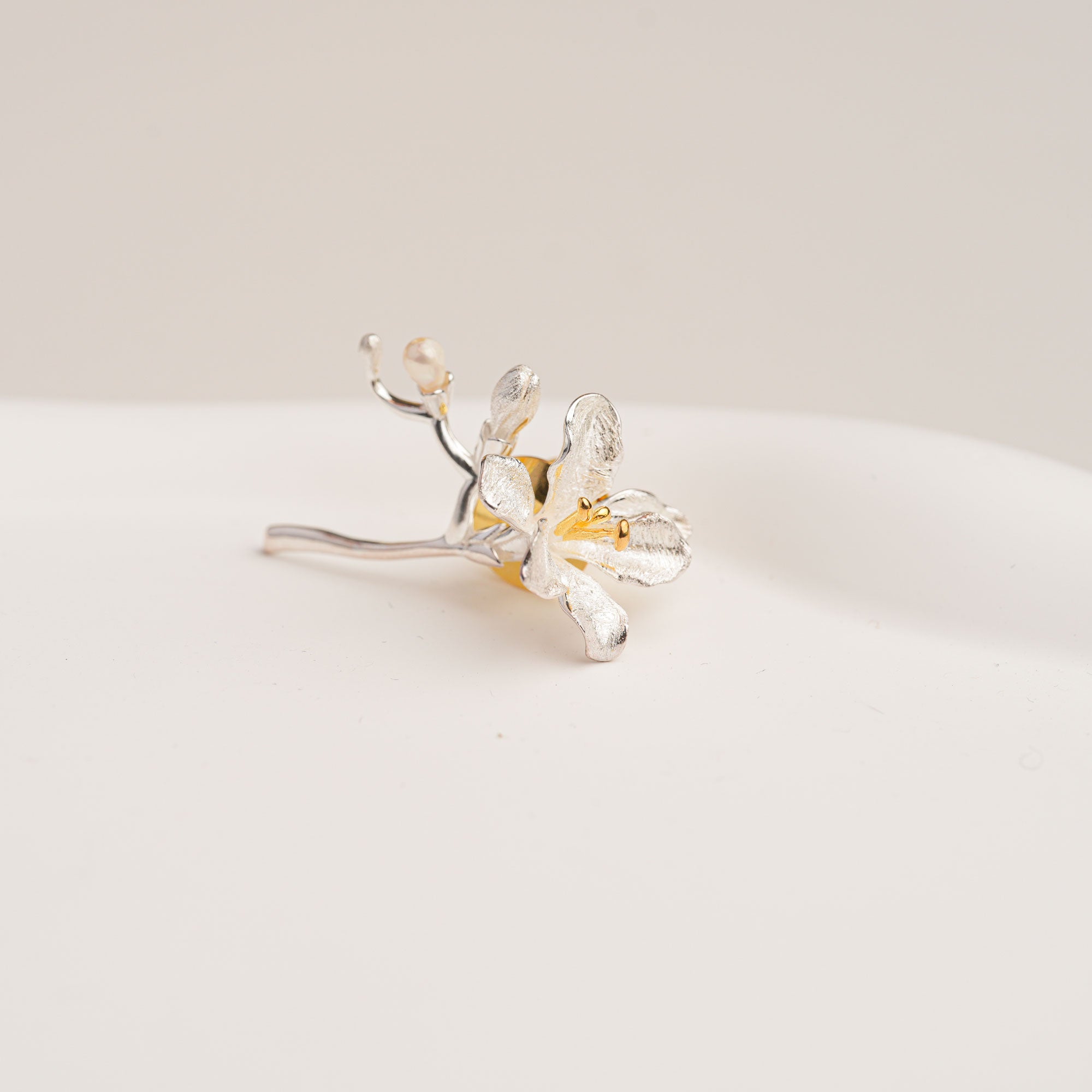 Freesia spring flower brooch gift