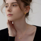 Gold calla lily pendant necklace product view