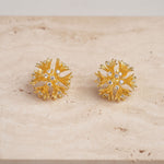 Gold cornflower earrings