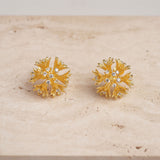 Gold cornflower earrings