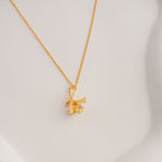 Gold freesia bloom necklace product view