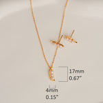 Gold pearl necklace with pea pod friendship design