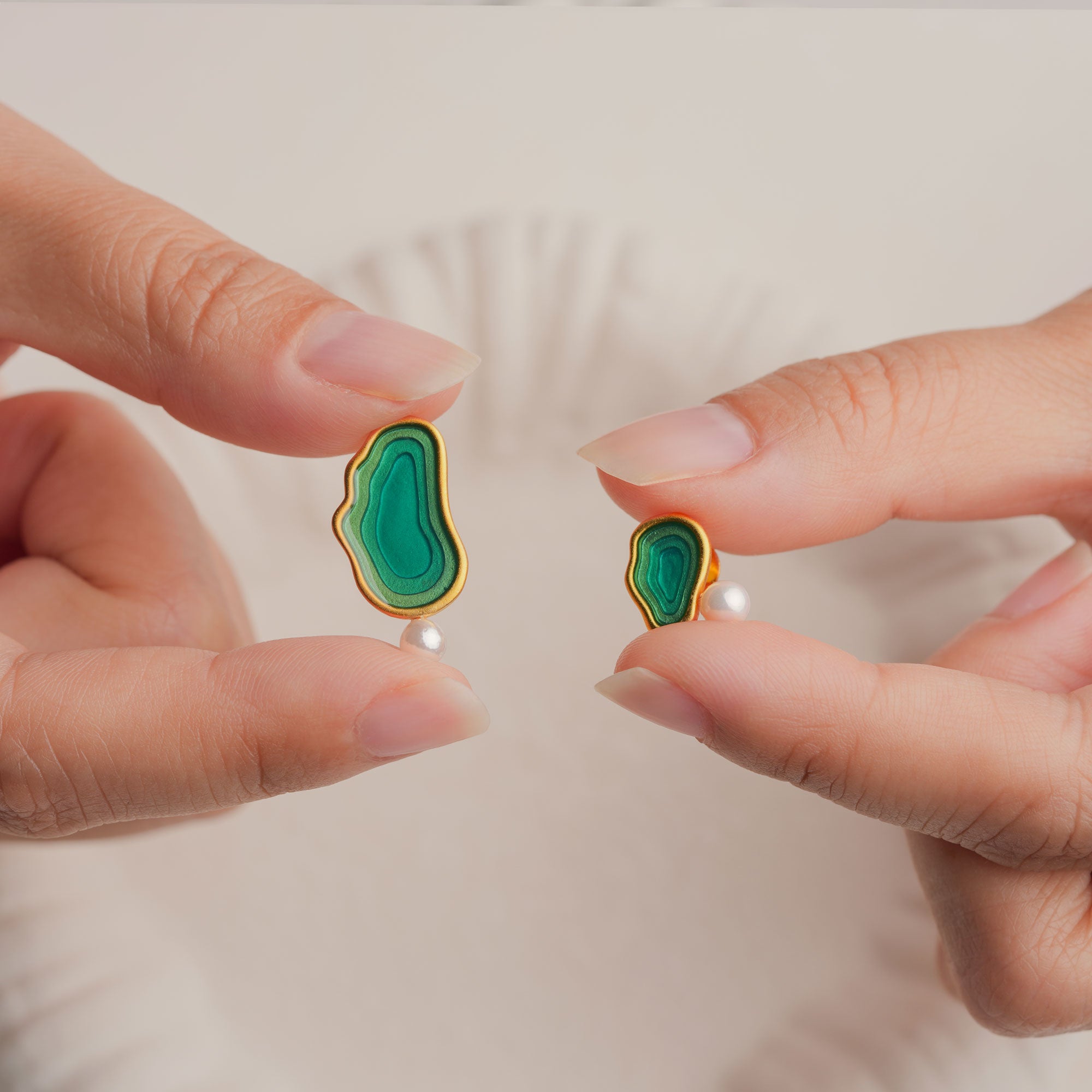 Green lake drop earrings product view