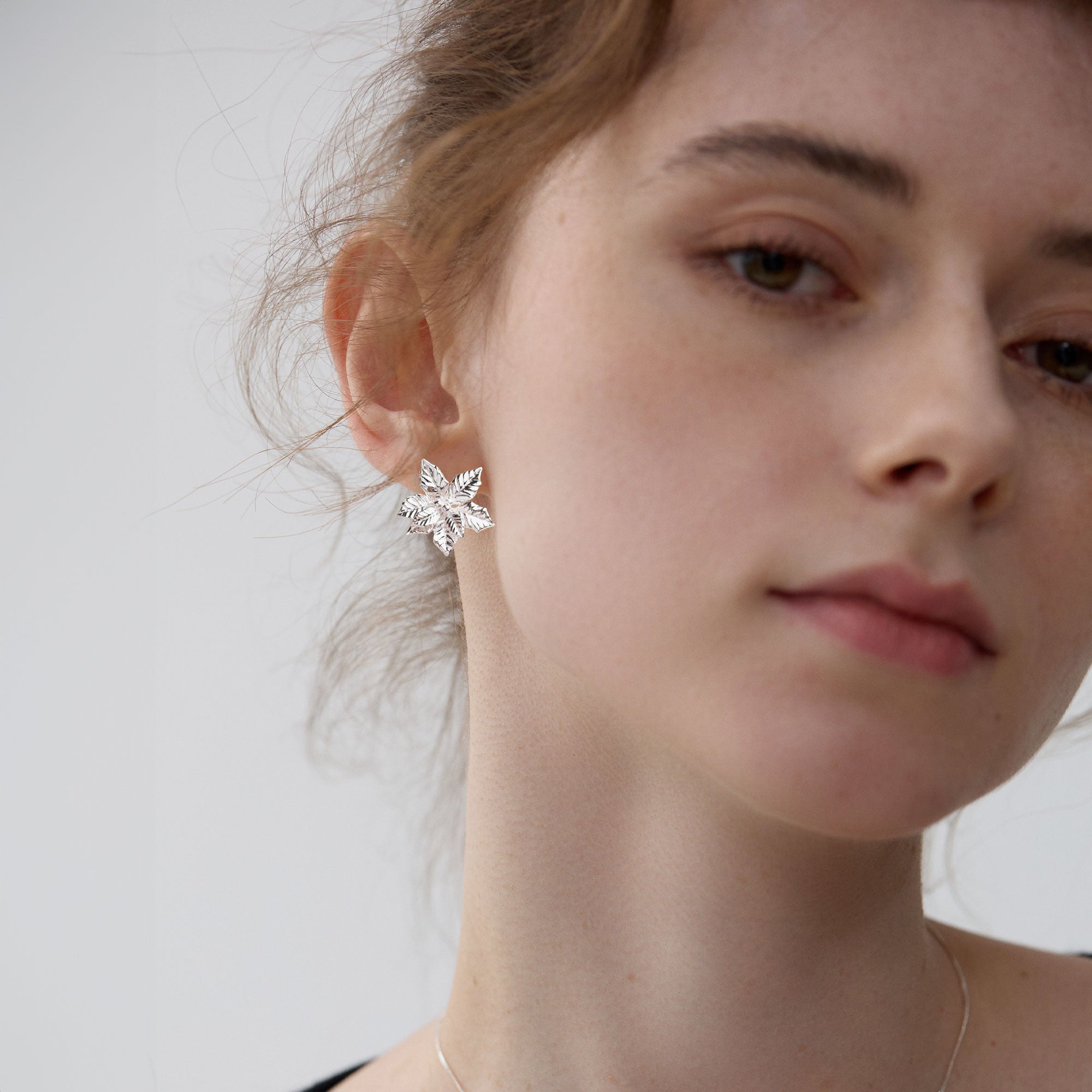 Holiday poinsettia earrings product view