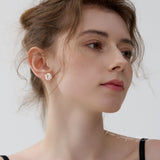 Nature inspired rose stud earrings product view