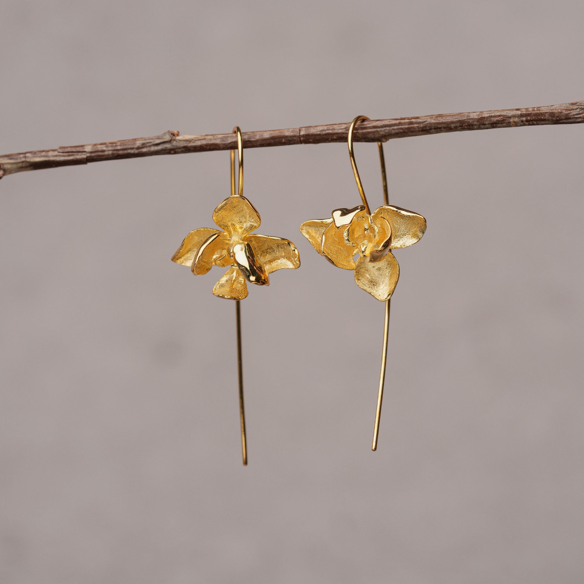 Orchid drop earrings jewelry product view