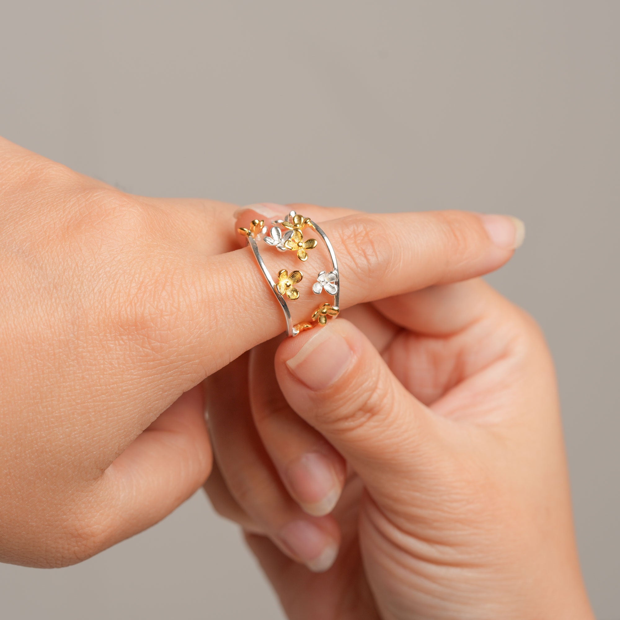 Osmanthus flower adjustable ring product view