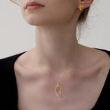 Osmanthus flower necklace with botanical pendant