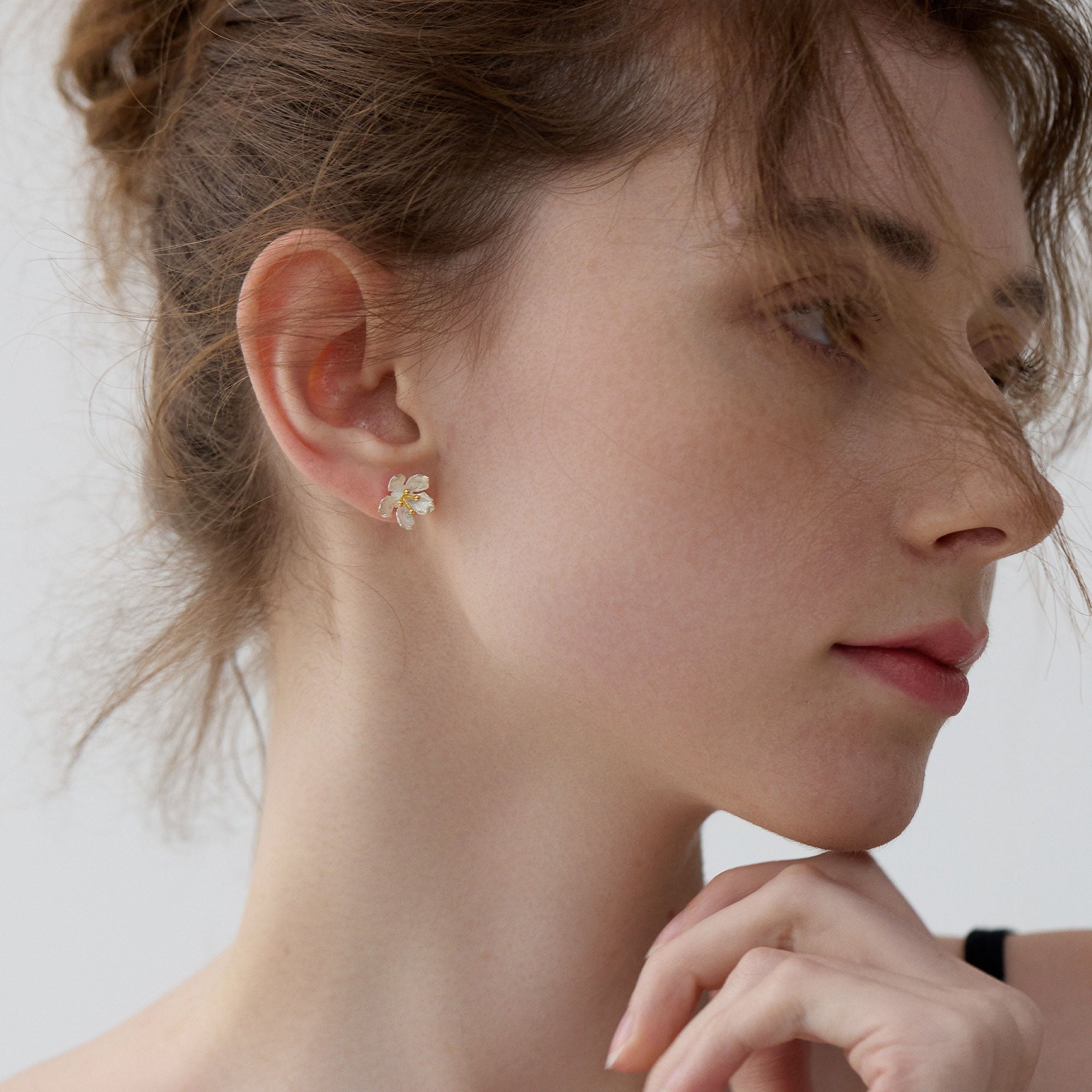 Peach blossom earrings