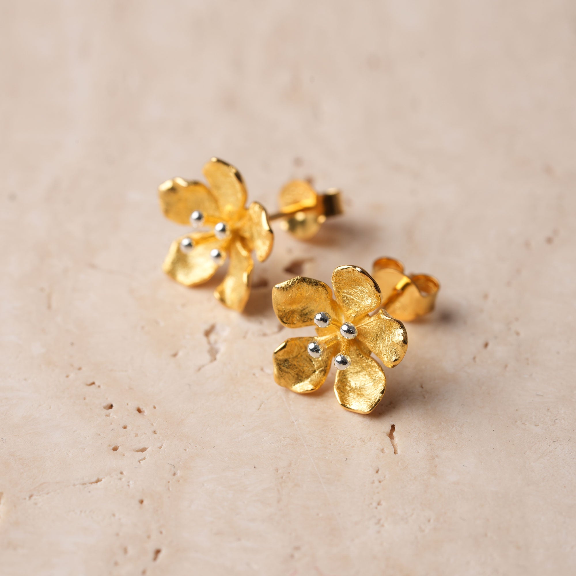 Peach blossom flower earring product view