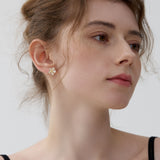 Peach flower earring with delicate floral design