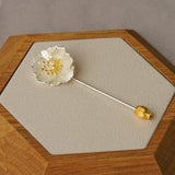 Poppy flower jewelry brooch close-up