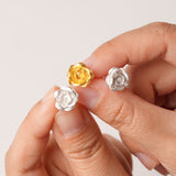 Rosebud stud earrings with spring flower design