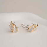 Seaweed earrings with wavy natural shape