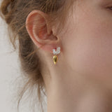 Silver carrot earrings product view