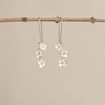 Silver cherry blossom earrings