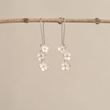 Silver cherry blossom earrings
