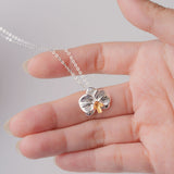 Silver orchid jewelry necklace product view