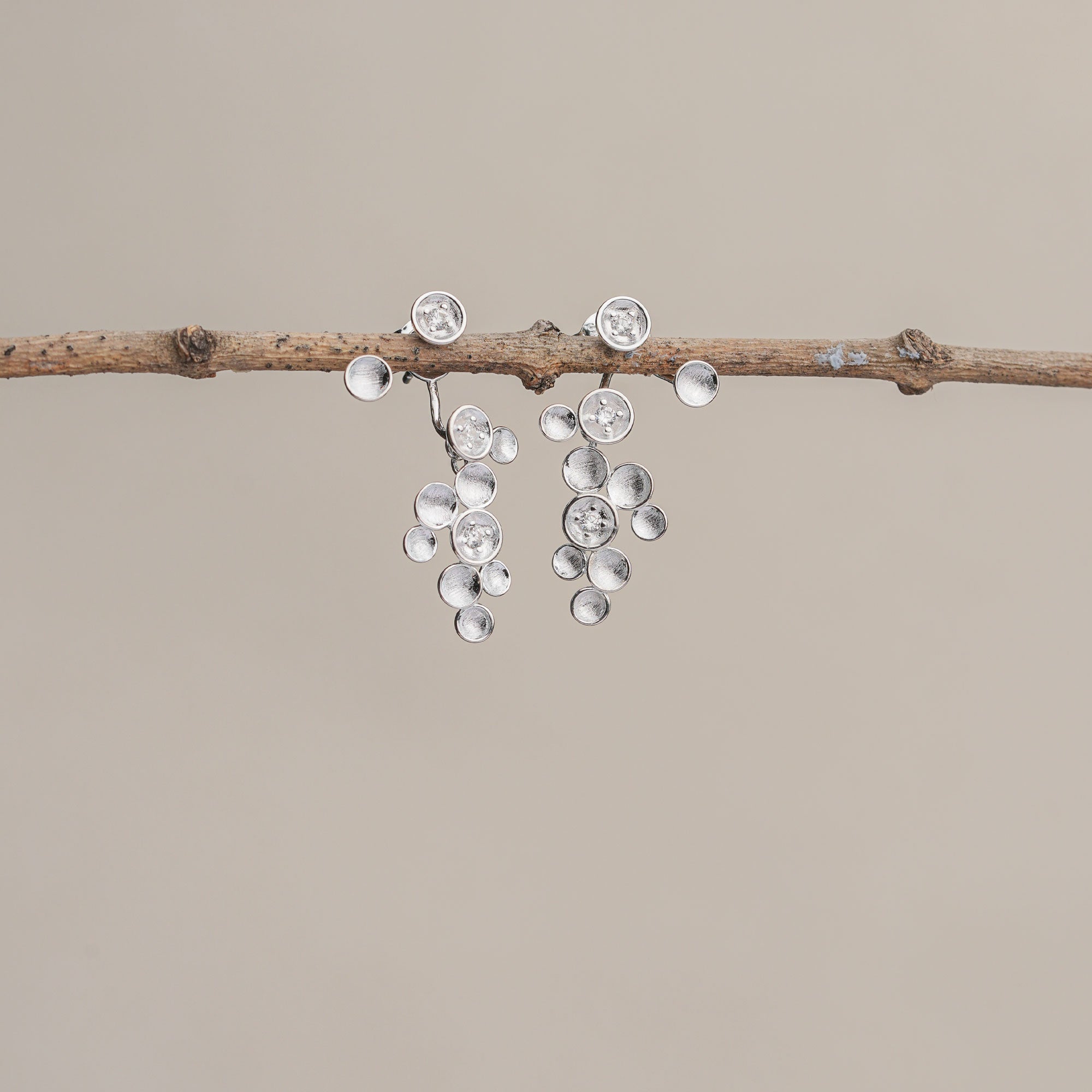 Silver starlight earrings product detail view