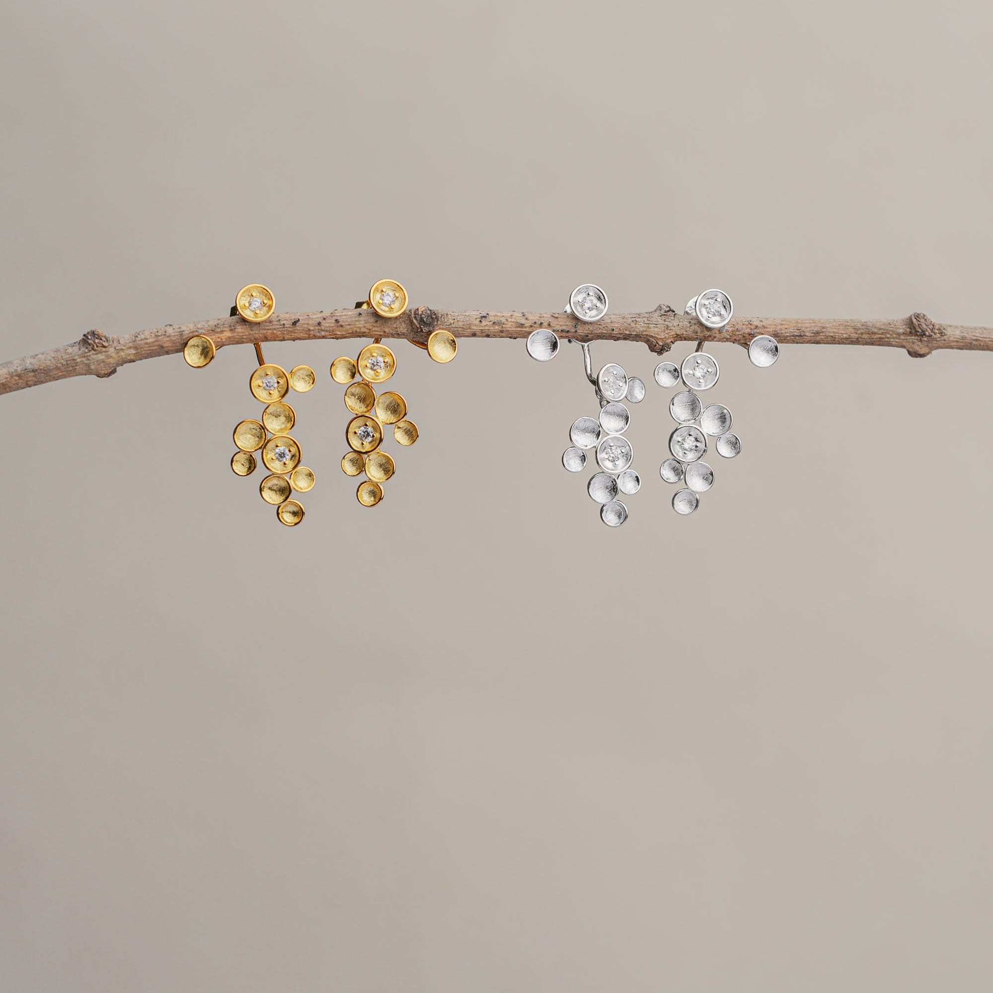 Starlight cascade earrings with starry design